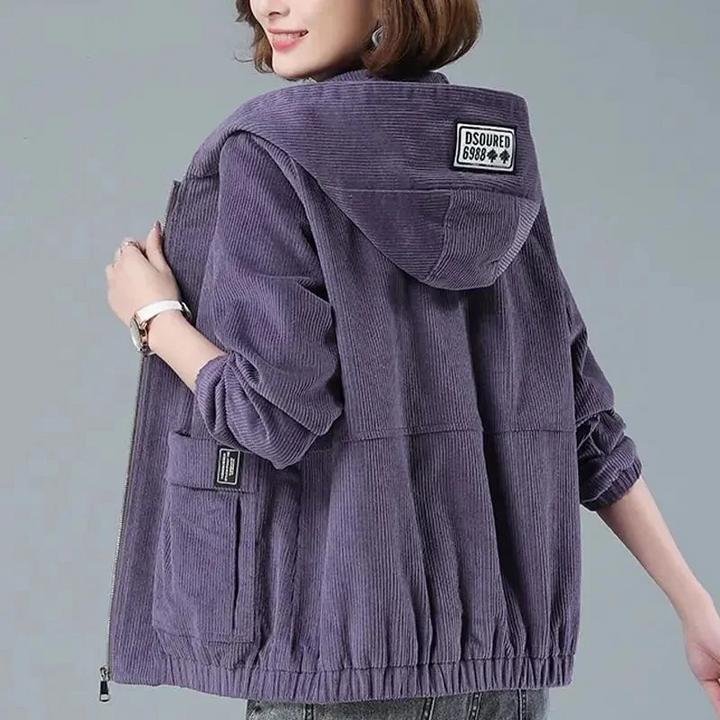 Vivienne | Corduroy Hooded Jacket for Women