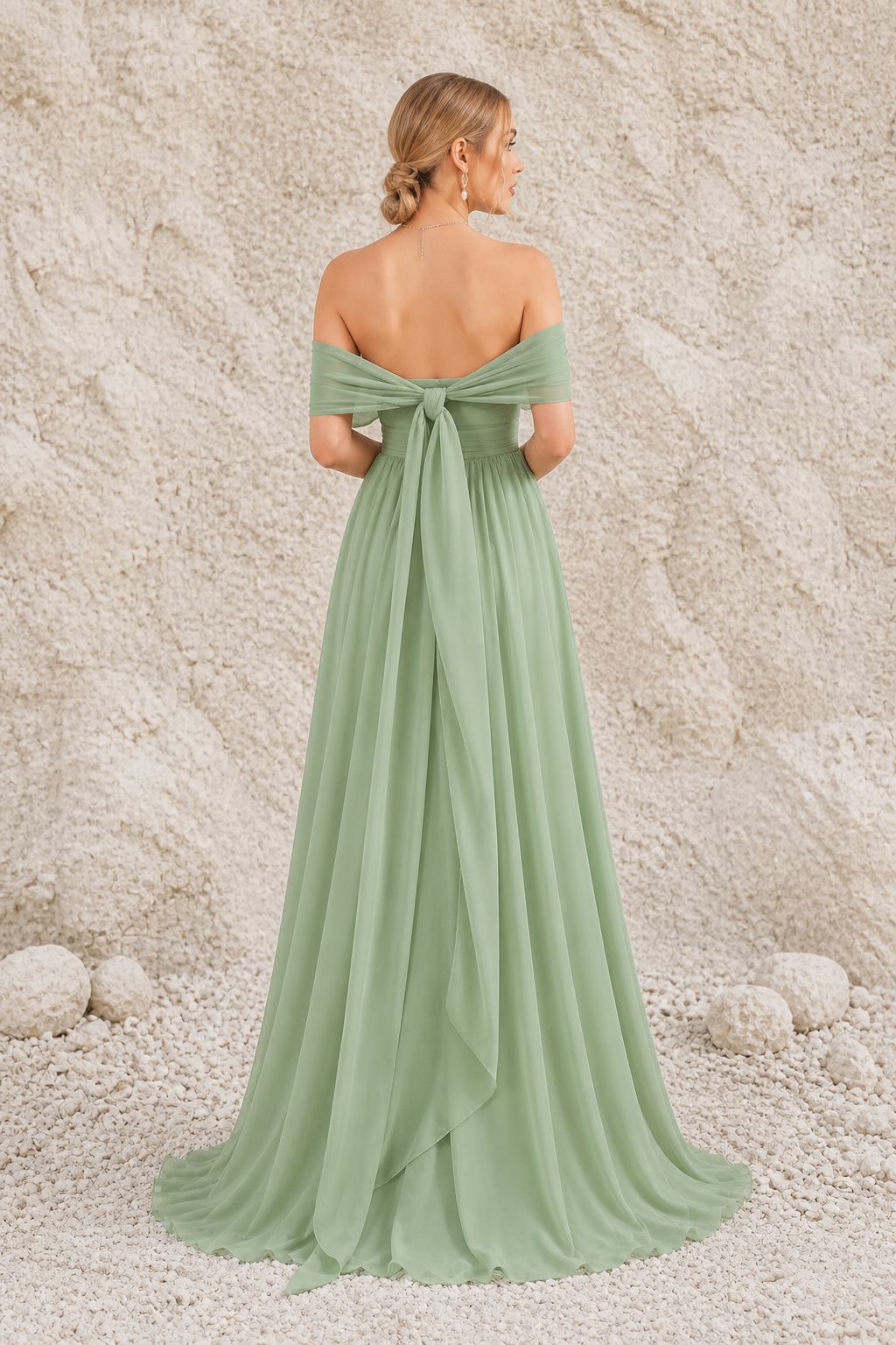Sage Green Backless Dress
