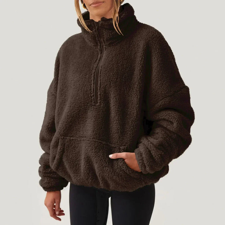 Cara | Half-Zip Fluffy Sweater for Women