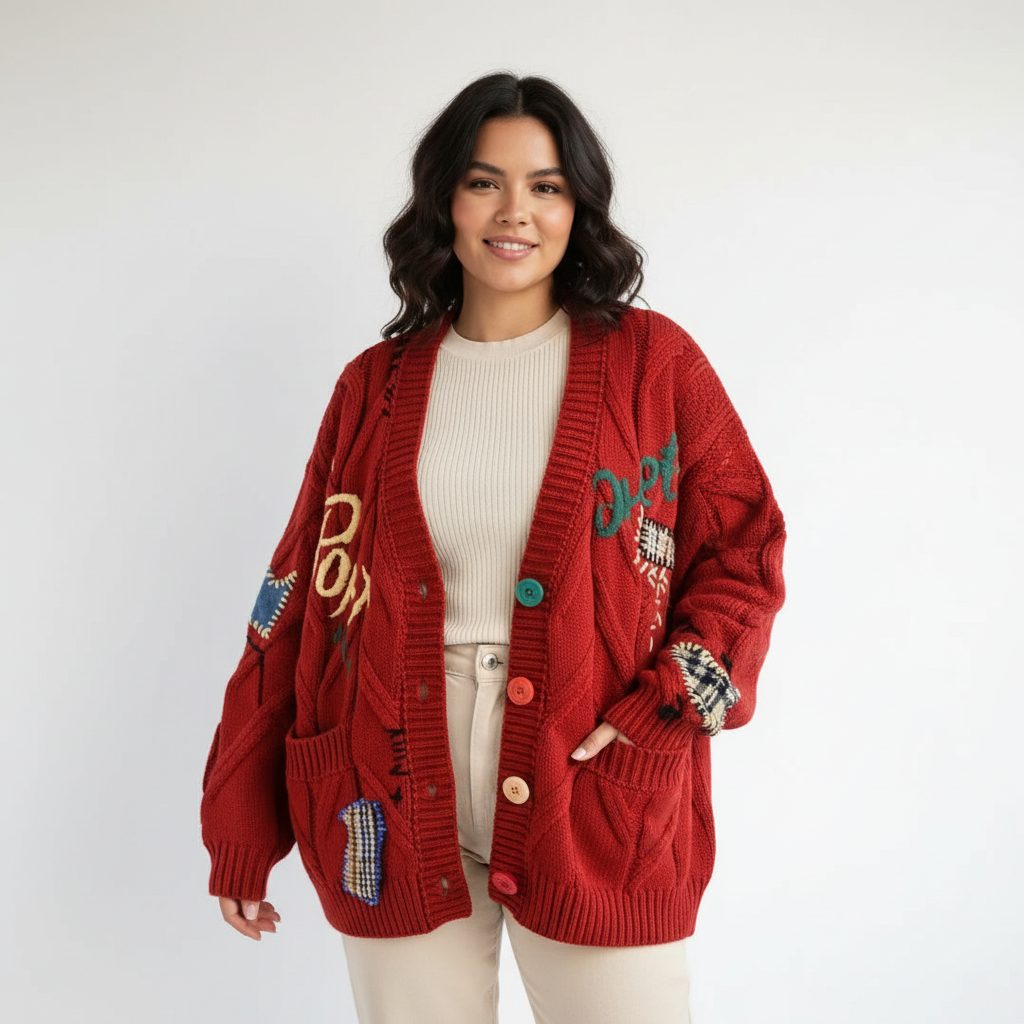 Lena | Chunky Knit Button-Front Cardigan for Women
