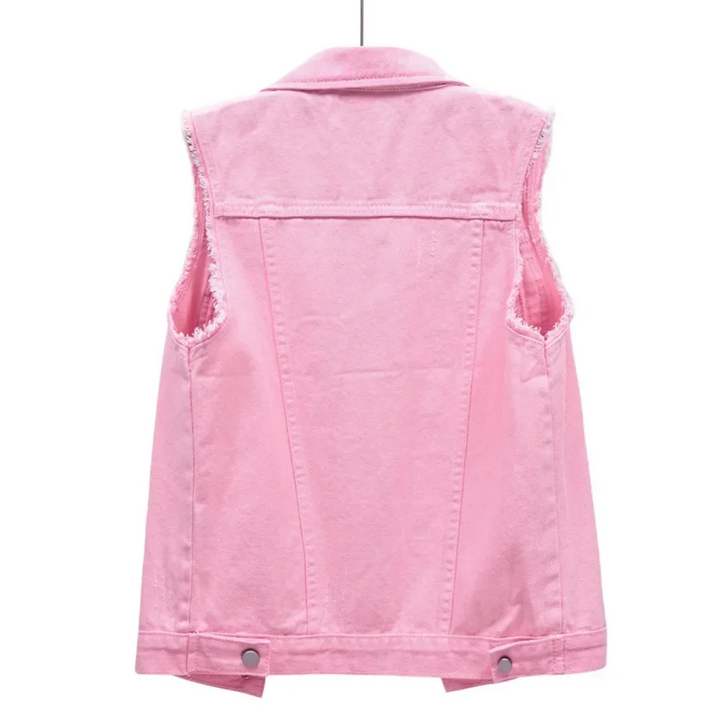 Phoebe | Button-Front Sleeveless Denim Gilet for Women