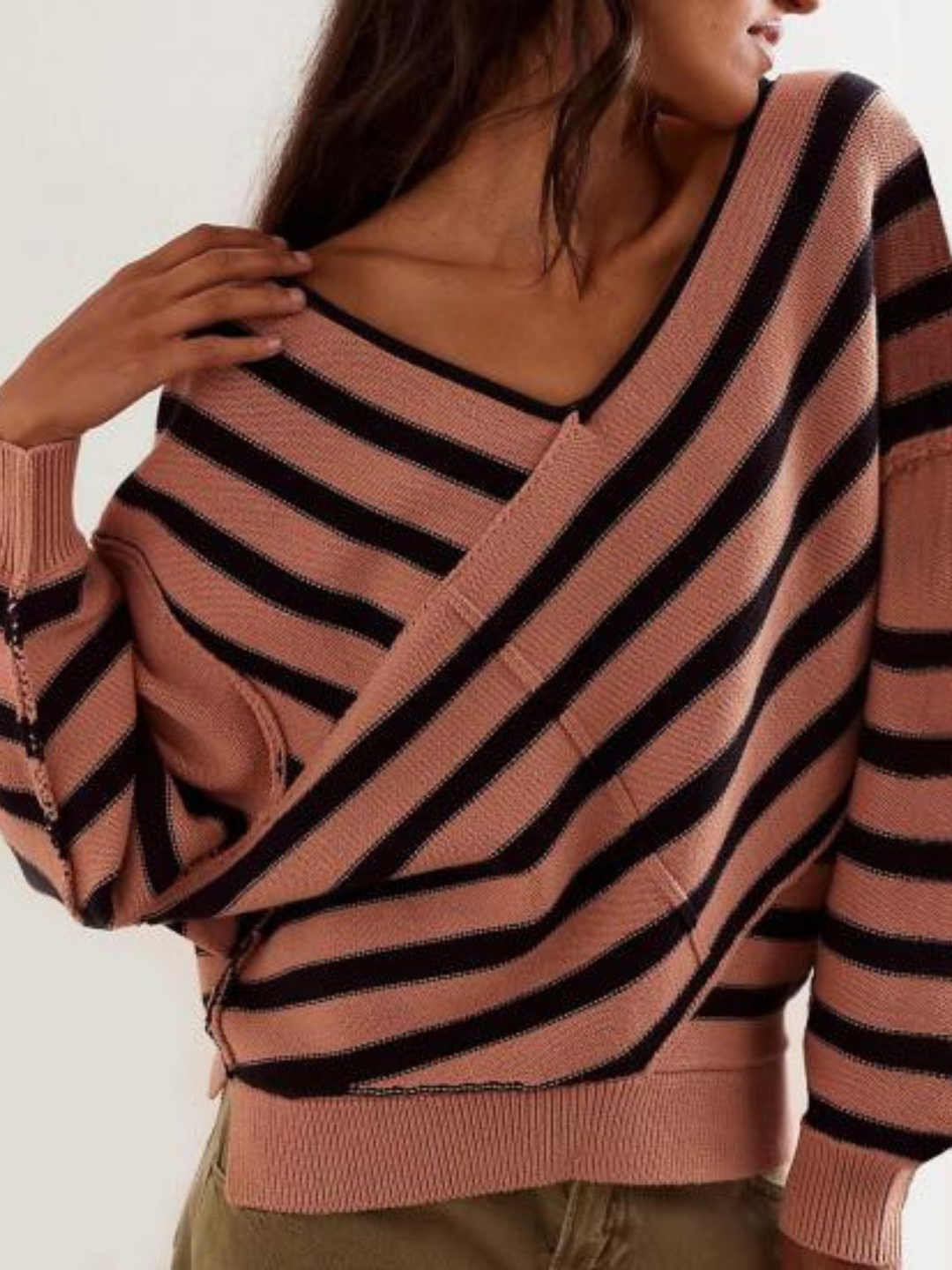 Autumn | Striped Off-Shoulder Sweater for Women