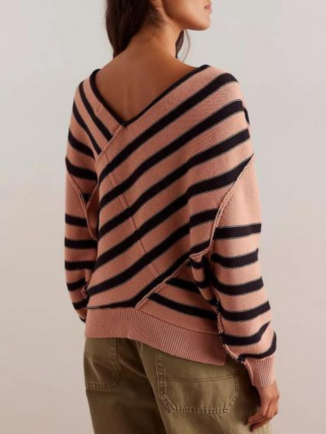 Autumn | Striped Off-Shoulder Sweater for Women