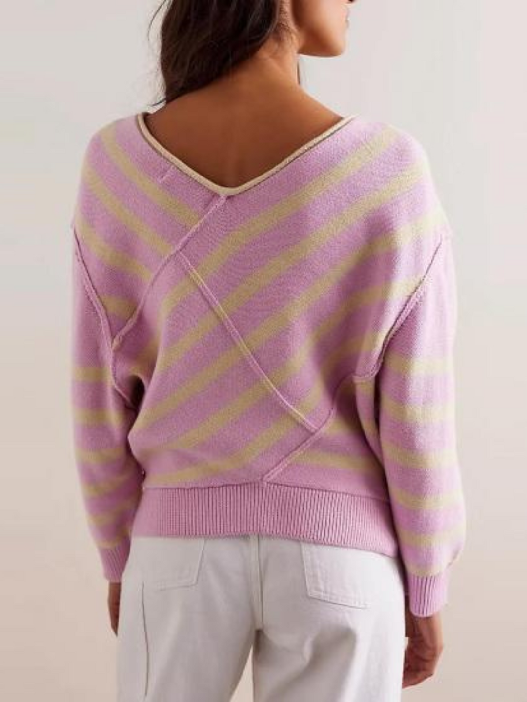 Autumn | Striped Off-Shoulder Sweater for Women