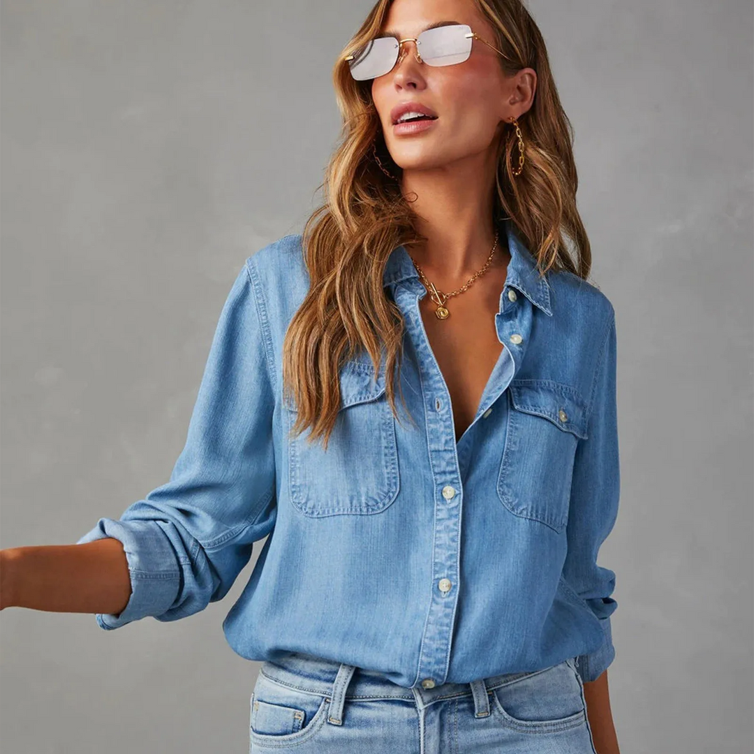 Matilda | Button-Front Denim Shirt for Women