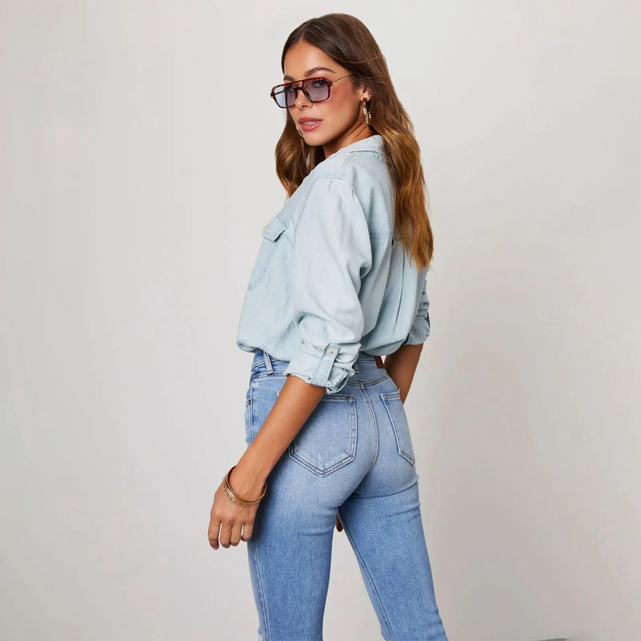 Matilda | Button-Front Denim Shirt for Women