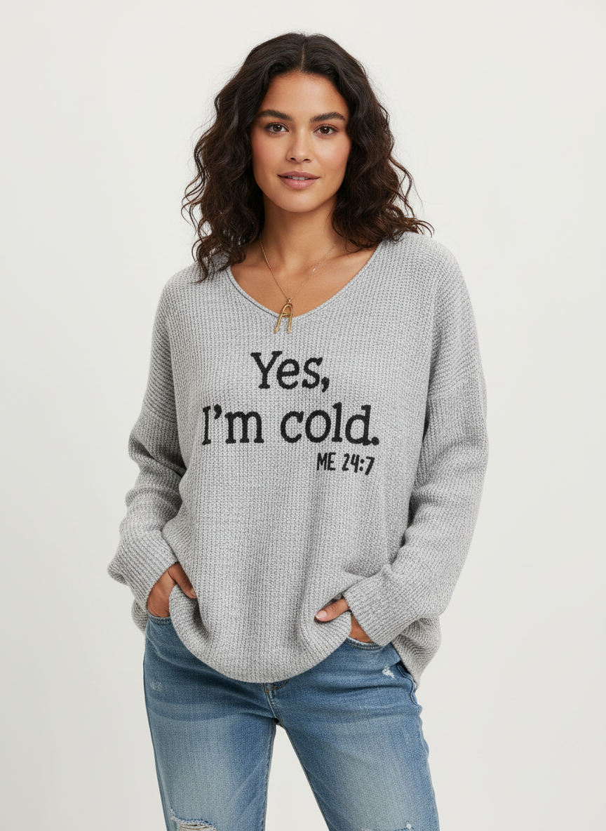 Genevieve | Oversized V-Neck Sweater for Women