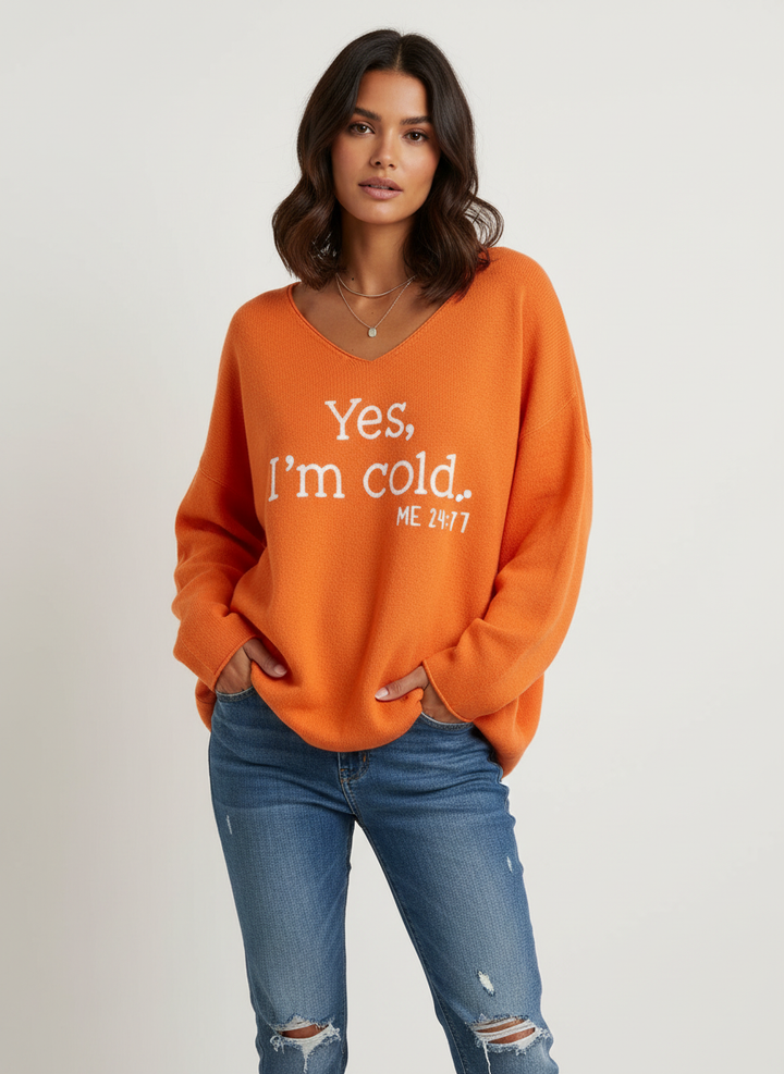 Genevieve | Oversized V-Neck Sweater for Women