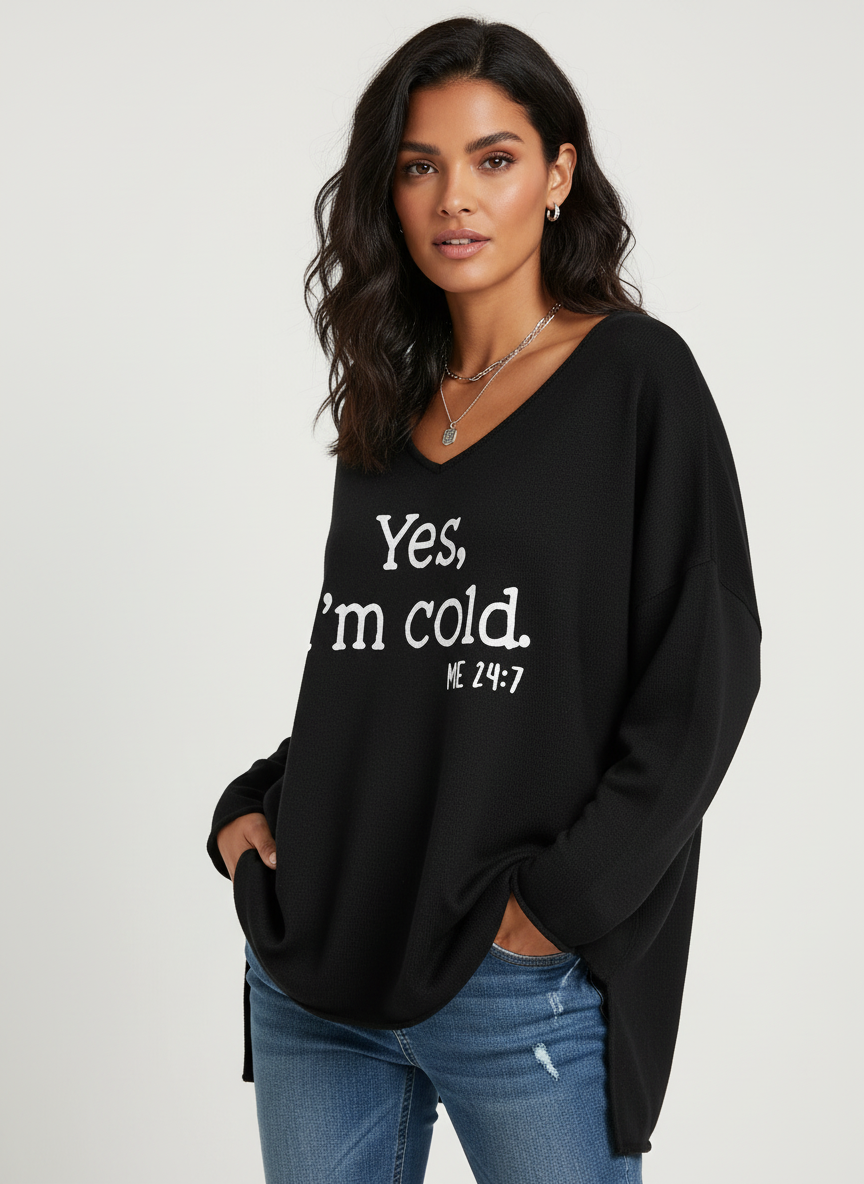 Genevieve | Oversized V-Neck Sweater for Women