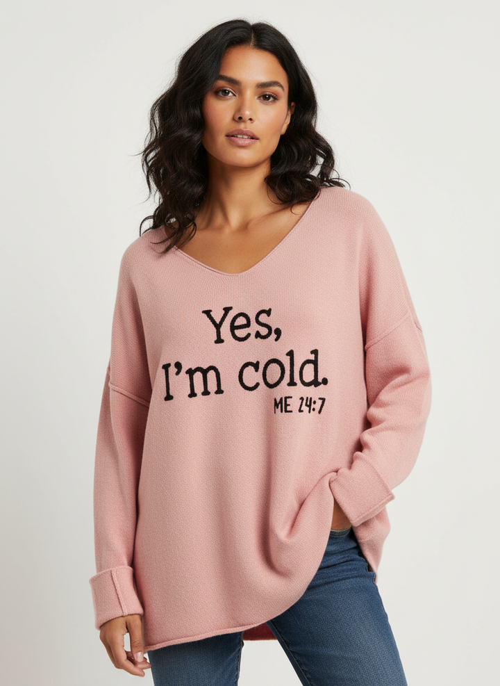 Genevieve | Oversized V-Neck Sweater for Women