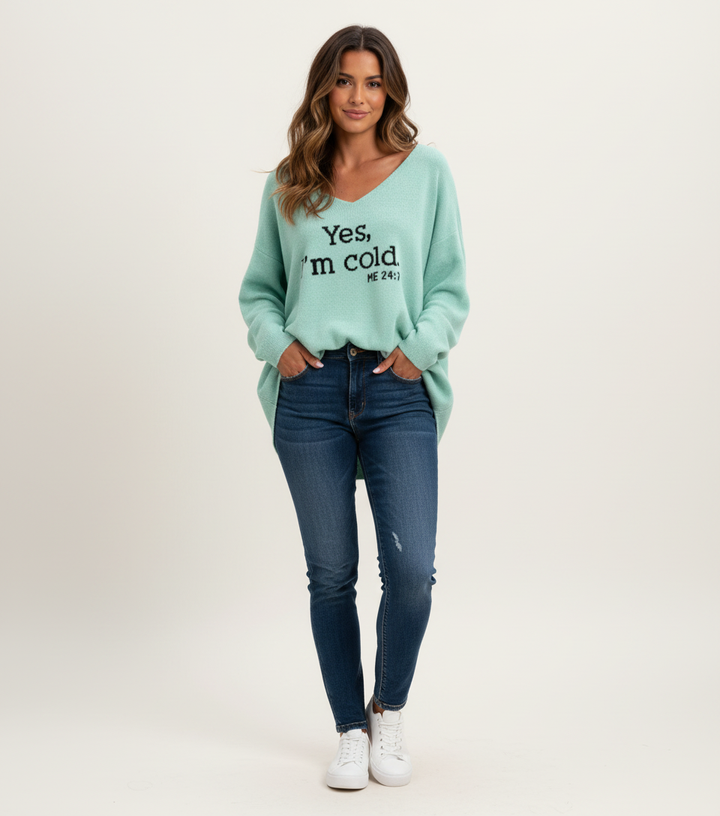 Genevieve | Oversized V-Neck Sweater for Women