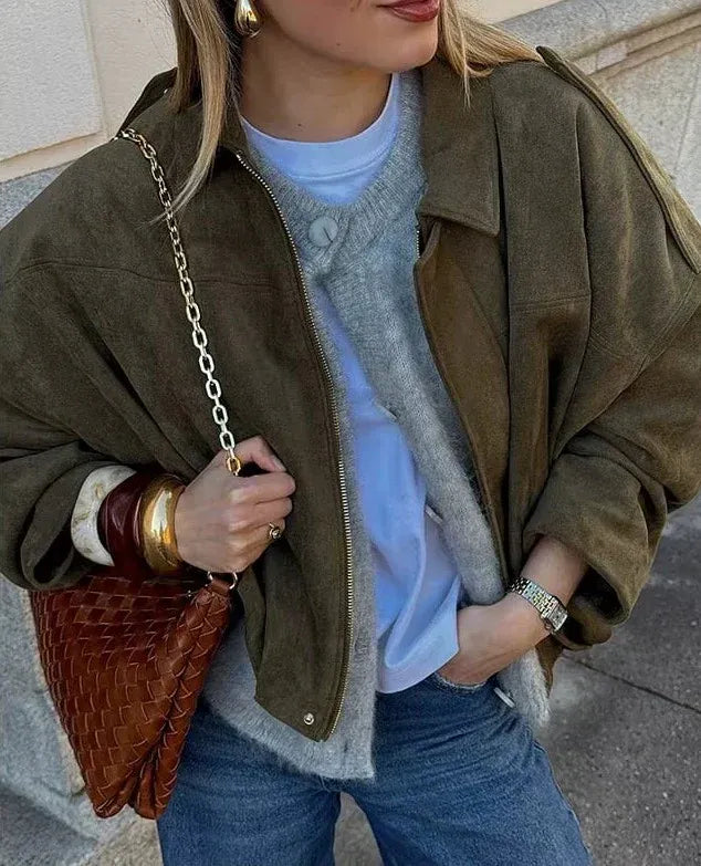 Cassandra | Suede Oversized Jacket for Women