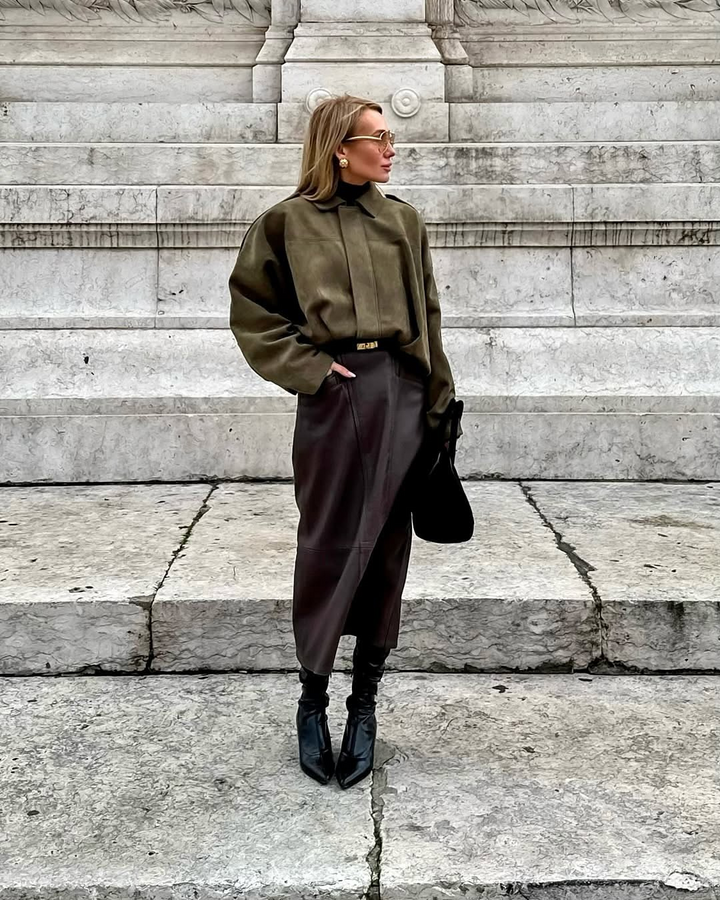 Cassandra | Suede Oversized Jacket for Women