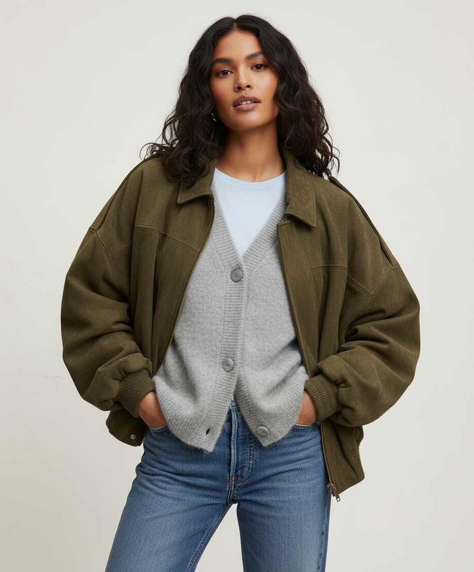 Cassandra | Suede Oversized Jacket for Women