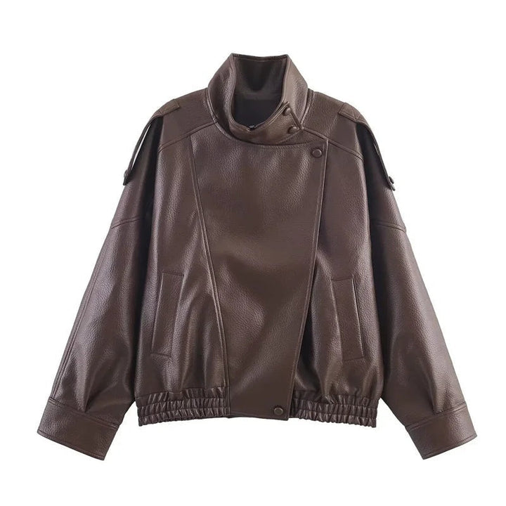 Philippa | Sleek Faux Leather Jacket for Women