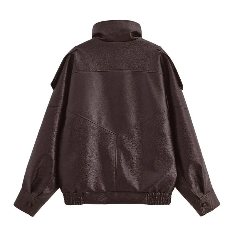 Philippa | Sleek Faux Leather Jacket for Women