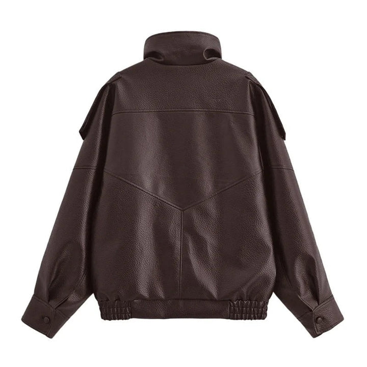 Philippa | Sleek Faux Leather Jacket for Women