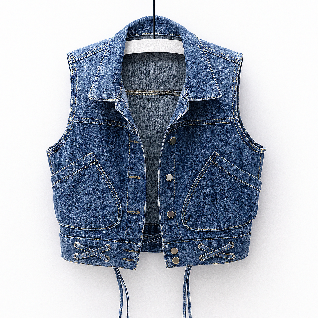 Leah | Button-Front Sleeveless Denim Gilet for Women