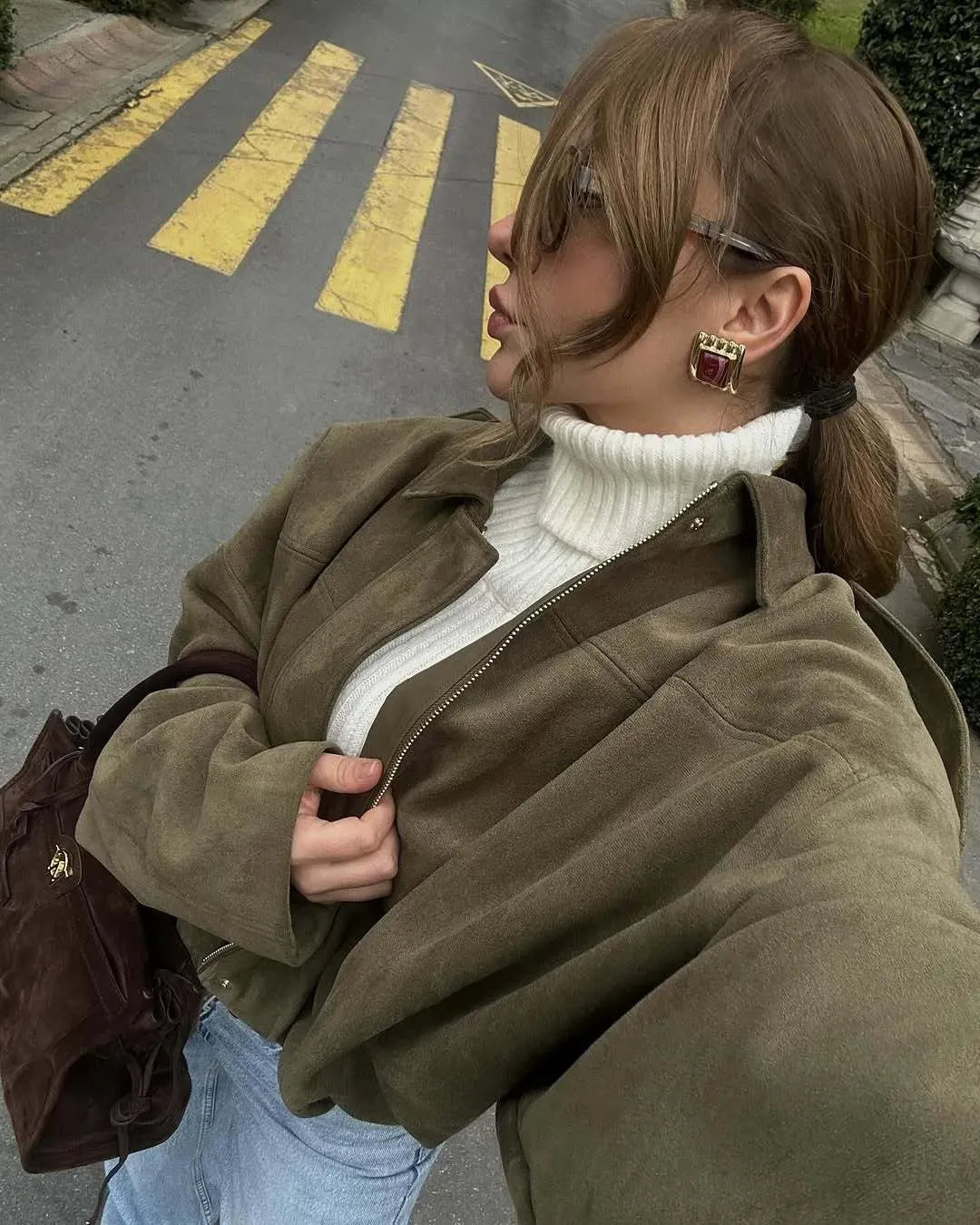 Melody | Suede Oversized Jacket for Women