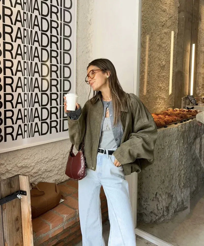 Melody | Suede Oversized Jacket for Women