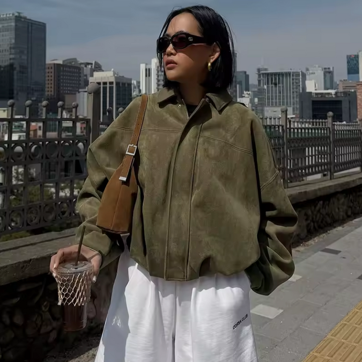 Melody | Suede Oversized Jacket for Women