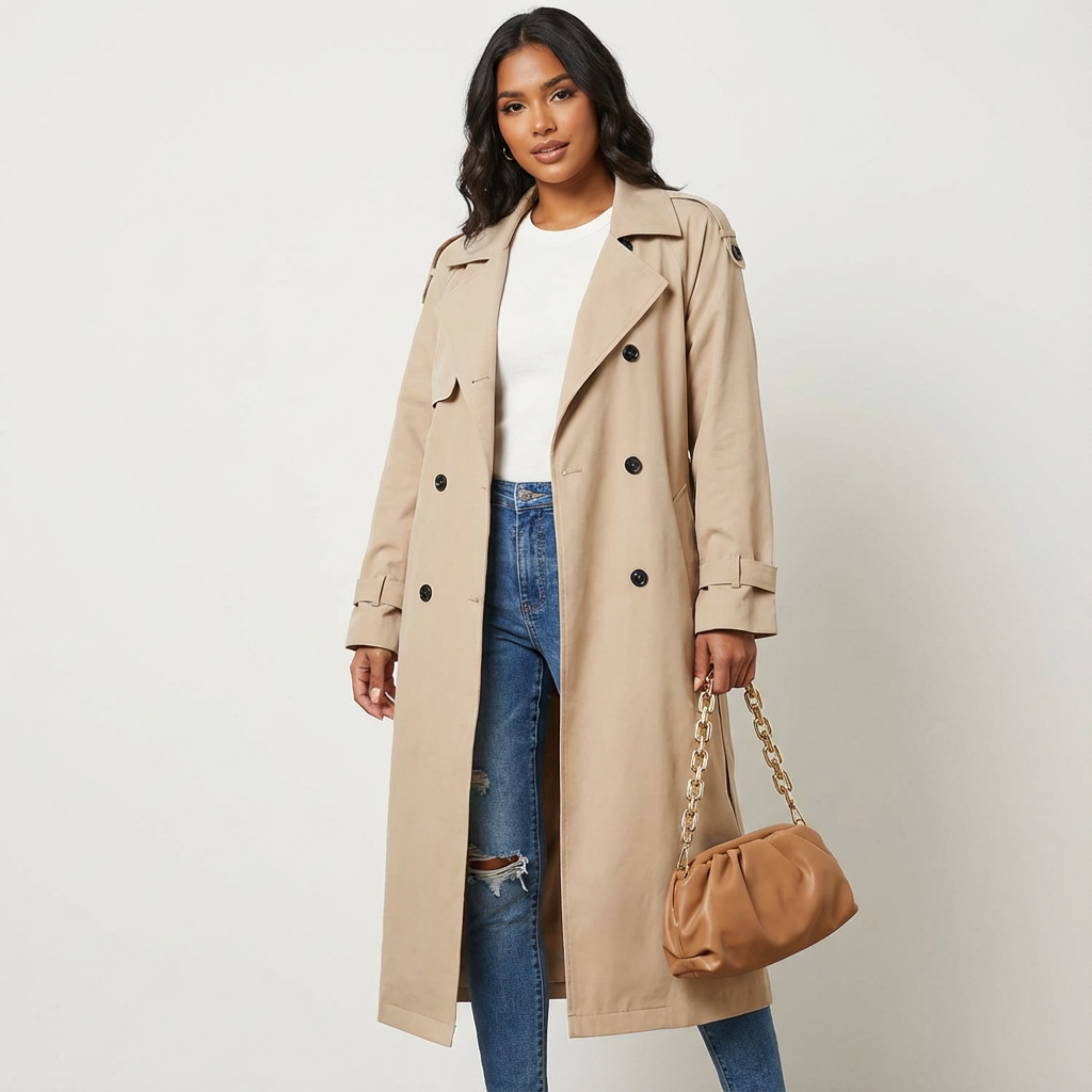 Diana | Long Belted Trench Coat for Women