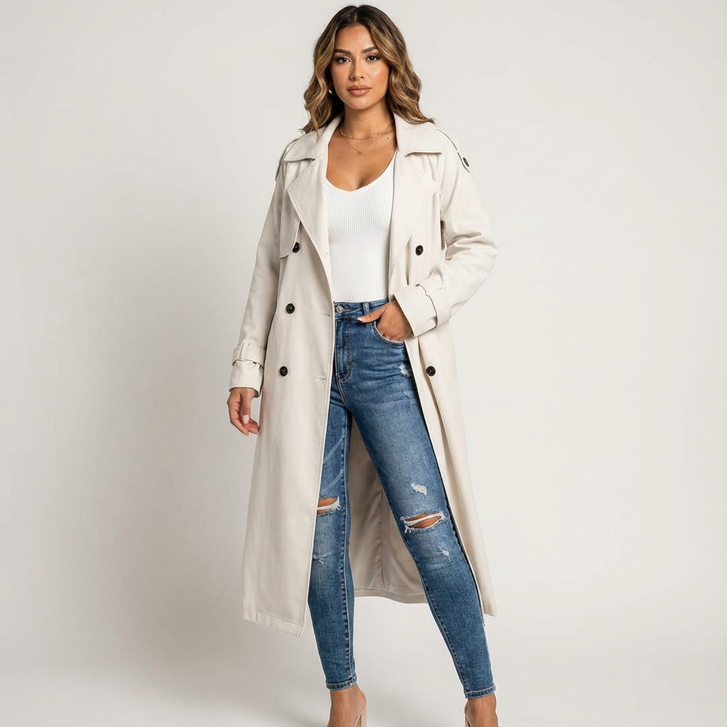 Diana | Long Belted Trench Coat for Women