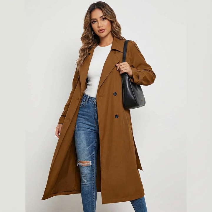 Diana | Long Belted Trench Coat for Women