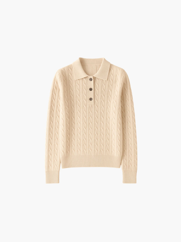 Hazel | Cashmere Wool Knit Polo for Women