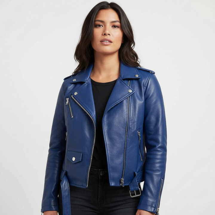 Veronica | Faux Leather Moto Jacket for Women