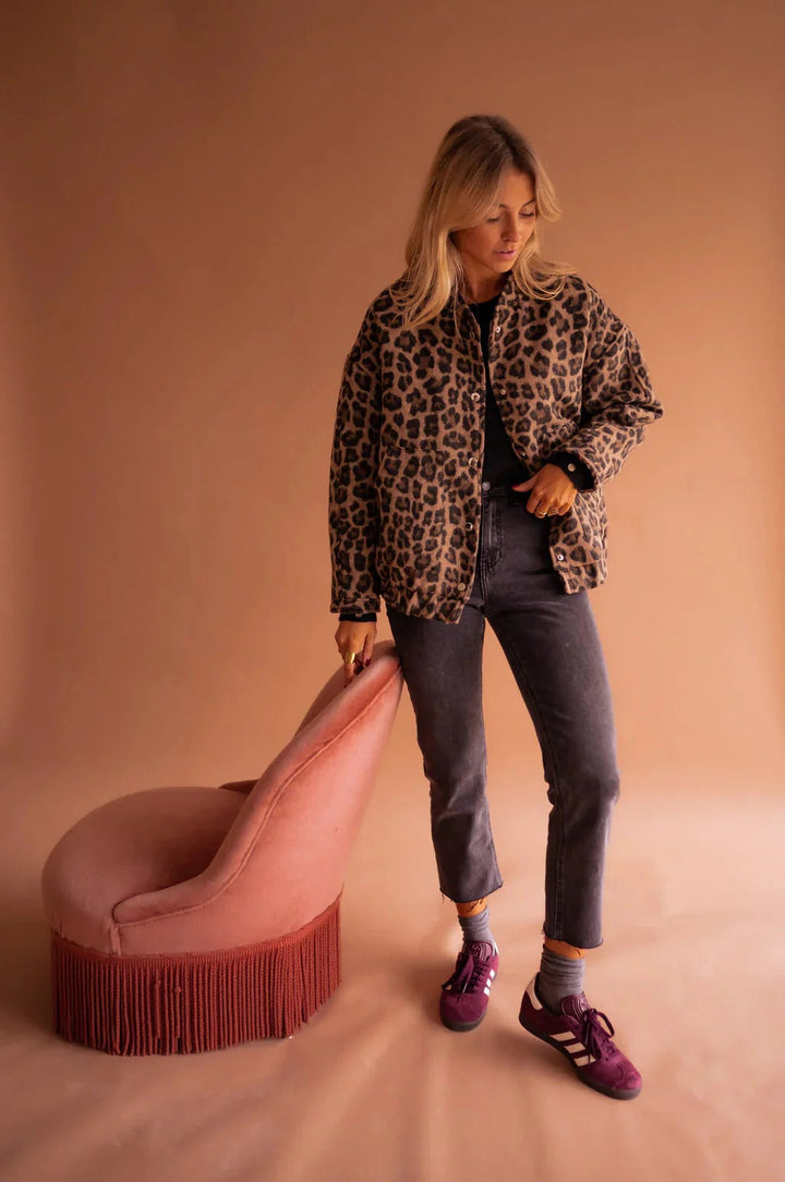 Mia | Leopard Print Bomber Jacket for Women