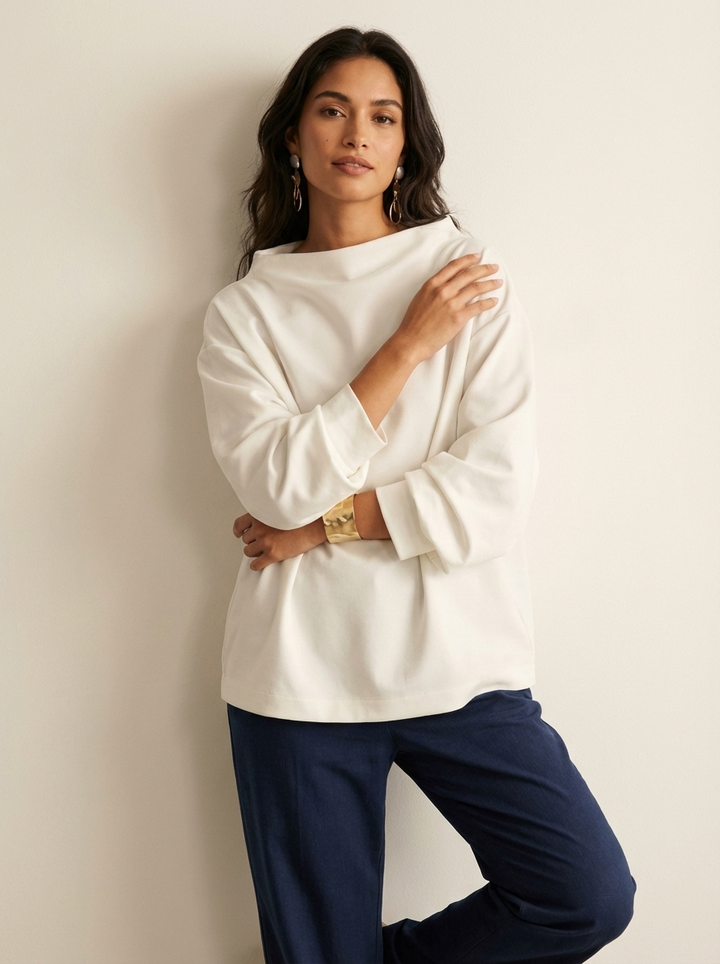 Rose | Boat Neck Knit Top for Women