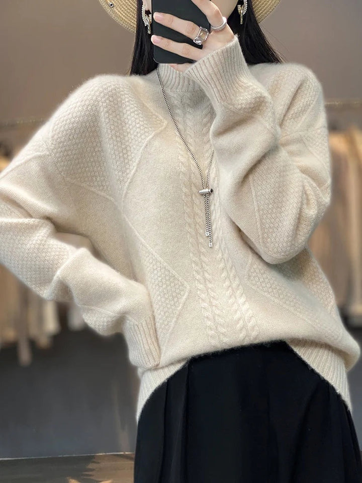 Cassidy | Cable Knit Turtleneck Sweater for Women
