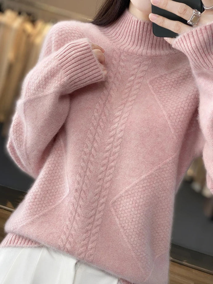 Cassidy | Cable Knit Turtleneck Sweater for Women