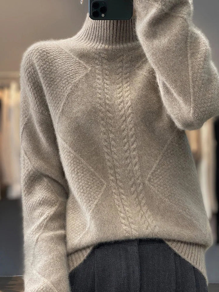 Cassidy | Cable Knit Turtleneck Sweater for Women