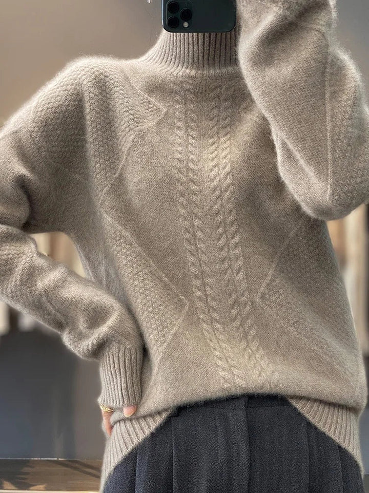 Cassidy | Cable Knit Turtleneck Sweater for Women