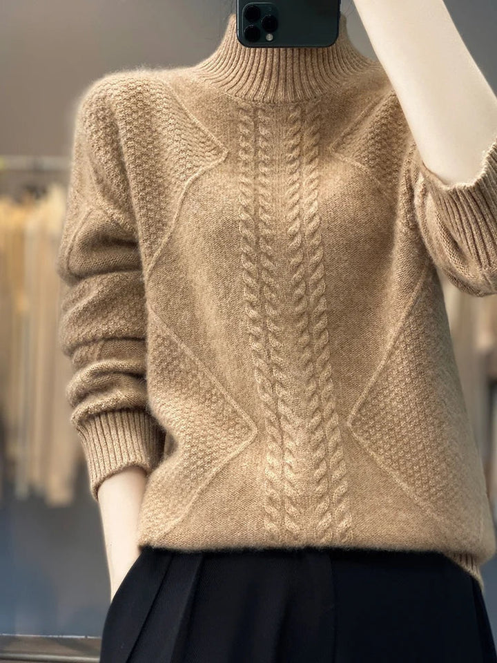 Cassidy | Cable Knit Turtleneck Sweater for Women