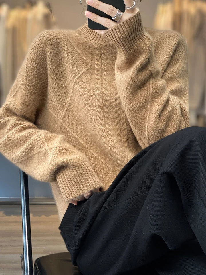 Cassidy | Cable Knit Turtleneck Sweater for Women