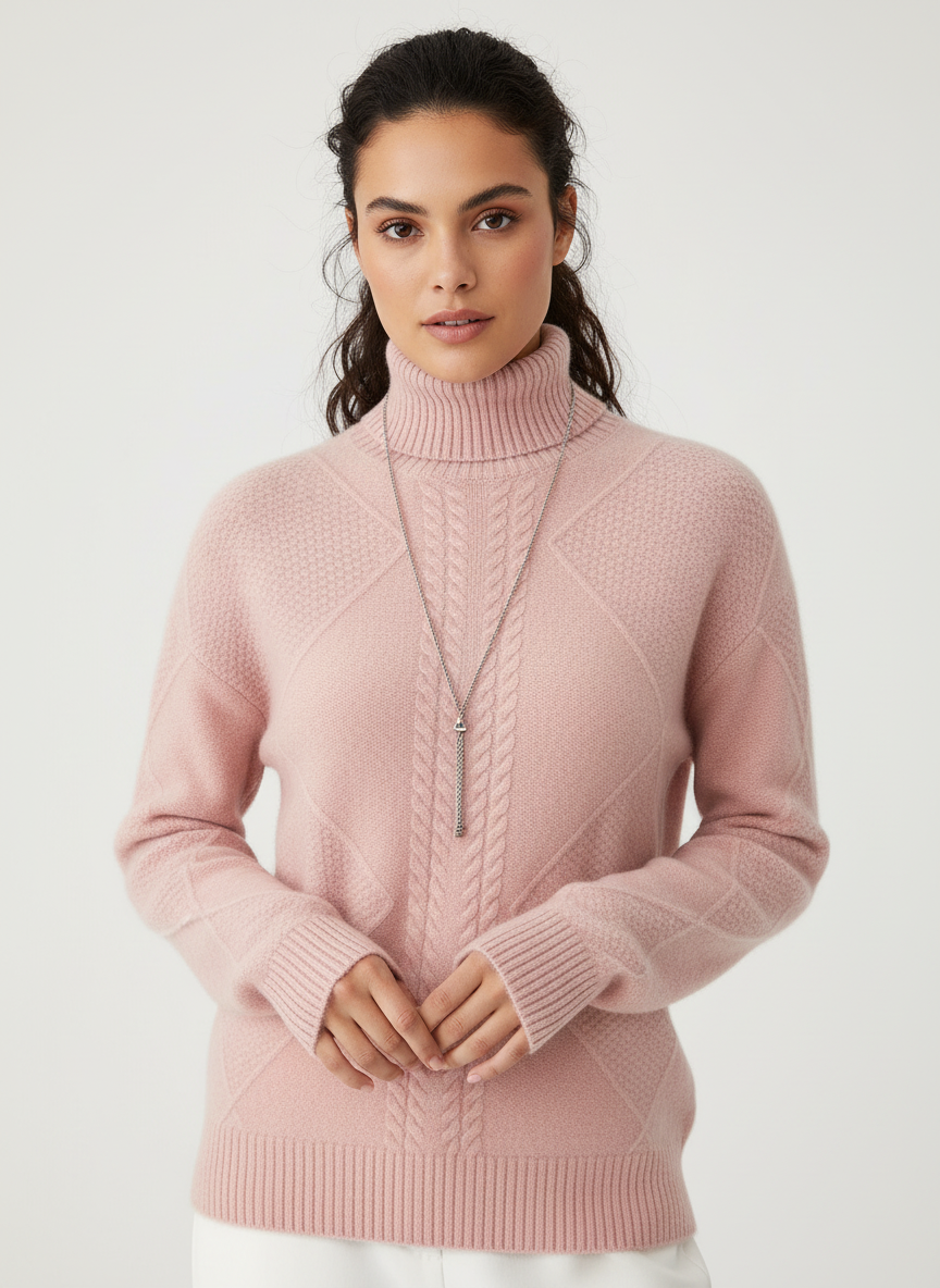 Cassidy | Cable Knit Turtleneck Sweater for Women