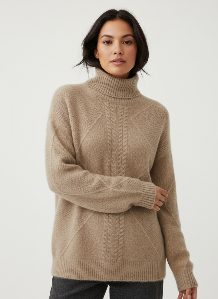 Cassidy | Cable Knit Turtleneck Sweater for Women