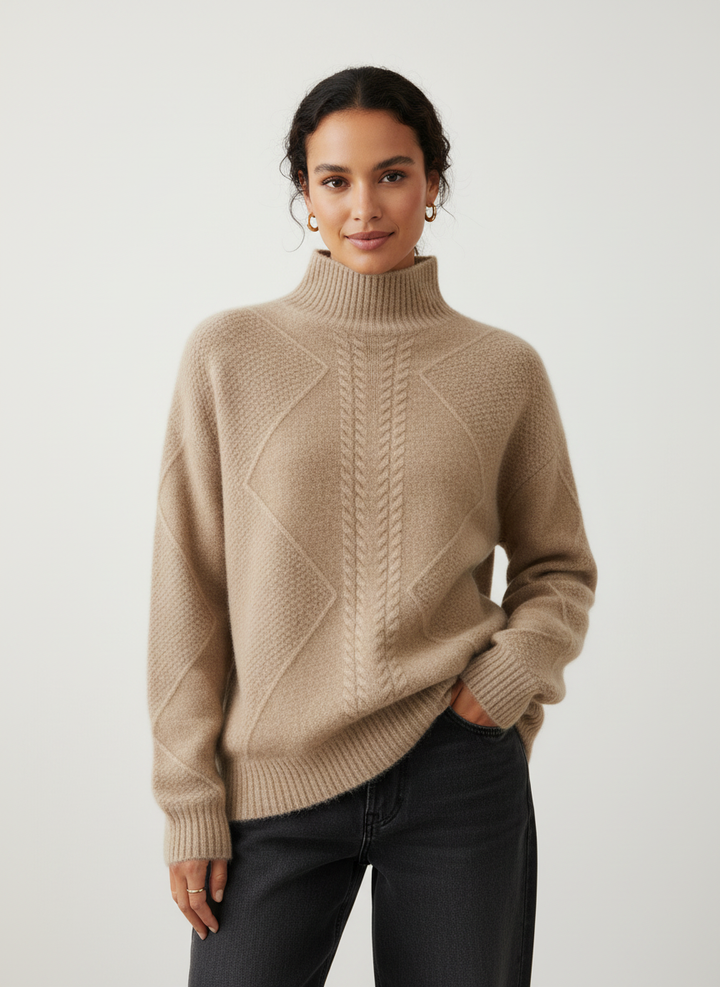 Cassidy | Cable Knit Turtleneck Sweater for Women