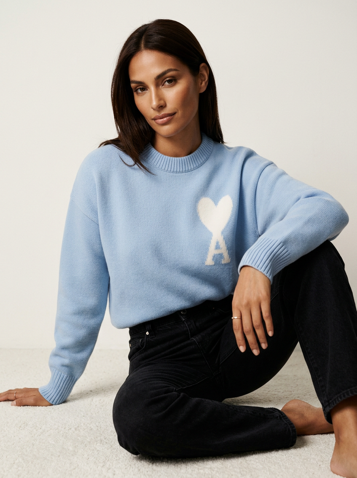Nova | Heart Print Sweater for Women