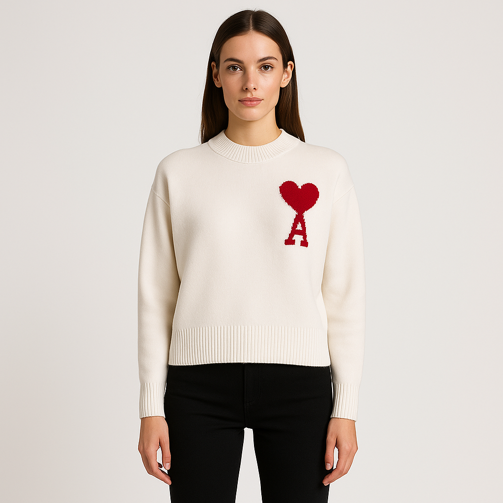 Nova | Heart Print Sweater for Women