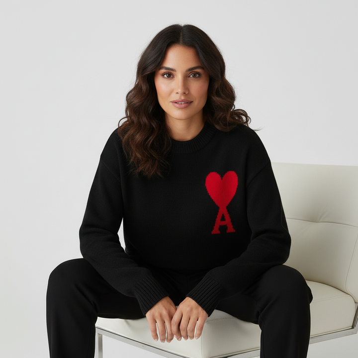 Nova | Heart Print Sweater for Women