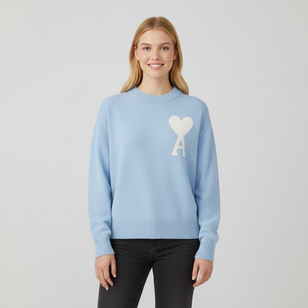 Nova | Heart Print Sweater for Women