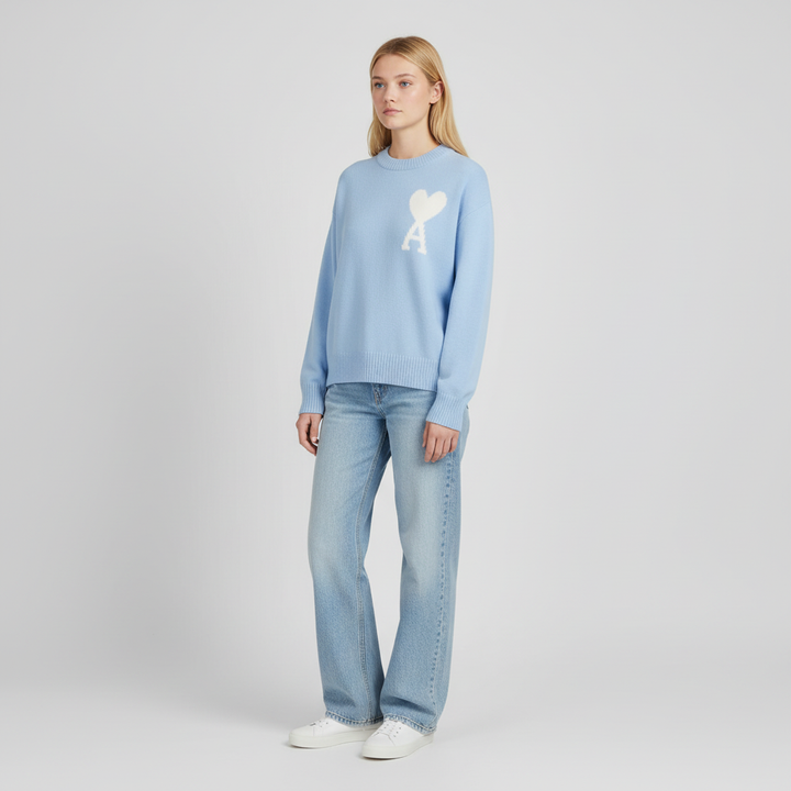 Nova | Heart Print Sweater for Women