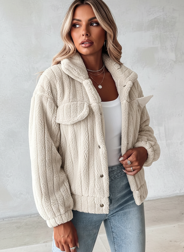 Audrey | Stand Collar Sherpa Jacket for Women