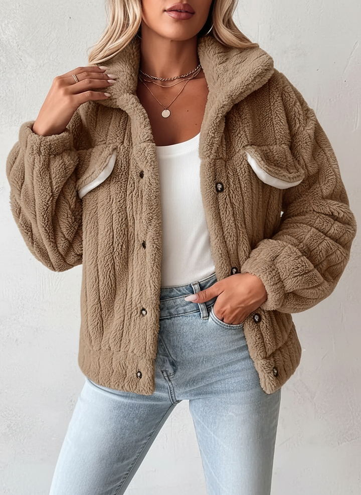 Audrey | Stand Collar Sherpa Jacket for Women