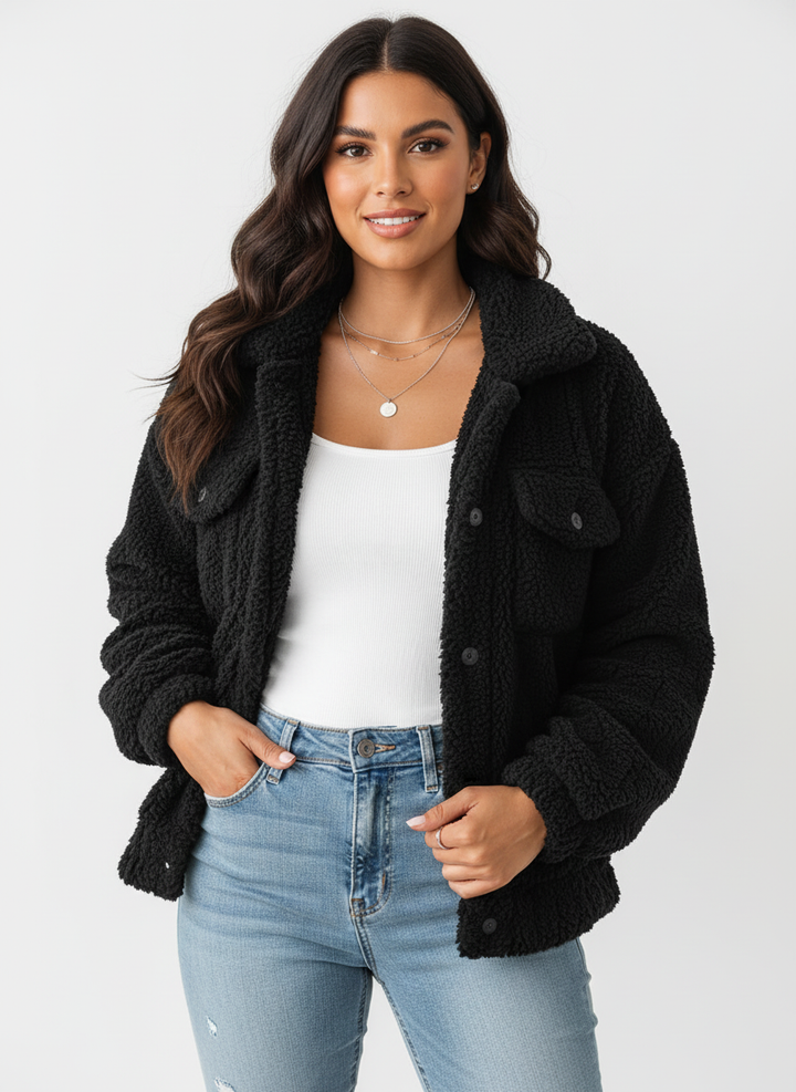 Audrey | Stand Collar Sherpa Jacket for Women