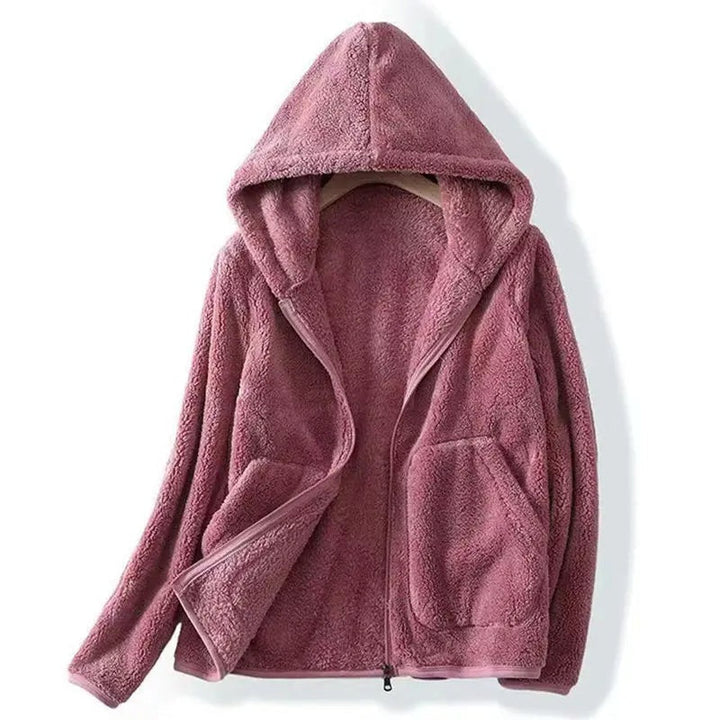Heather | Fluffy Hooded Teddy Fleece Jacket for Women